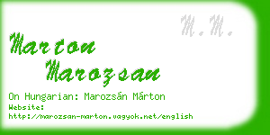 marton marozsan business card