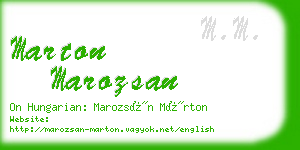 marton marozsan business card